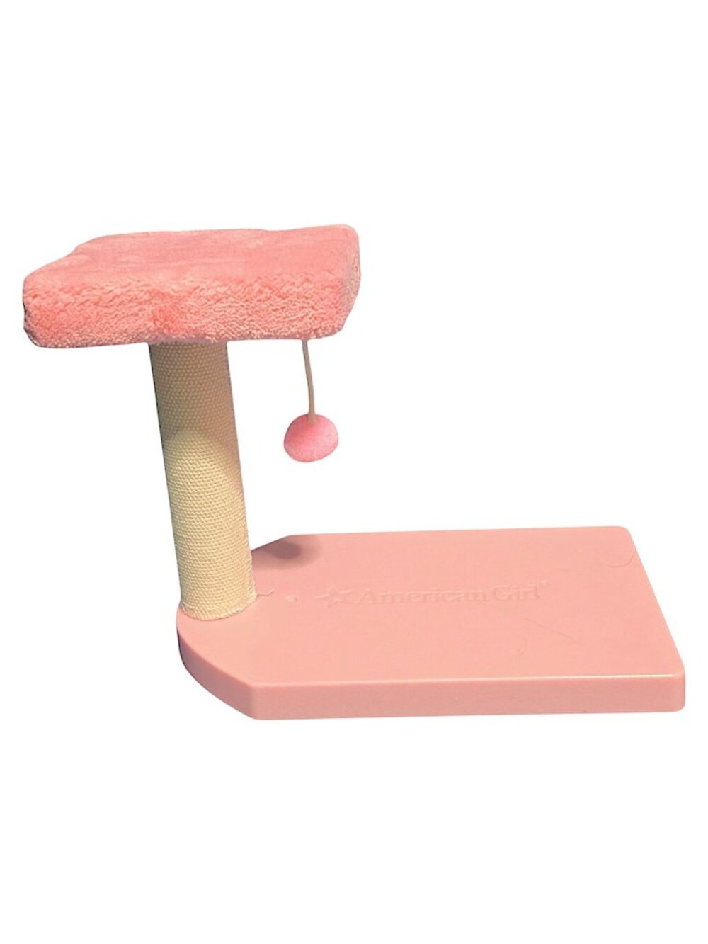 American Girl Pet Boutique Pink Cat Tree Scratching Post with Dangling Toy